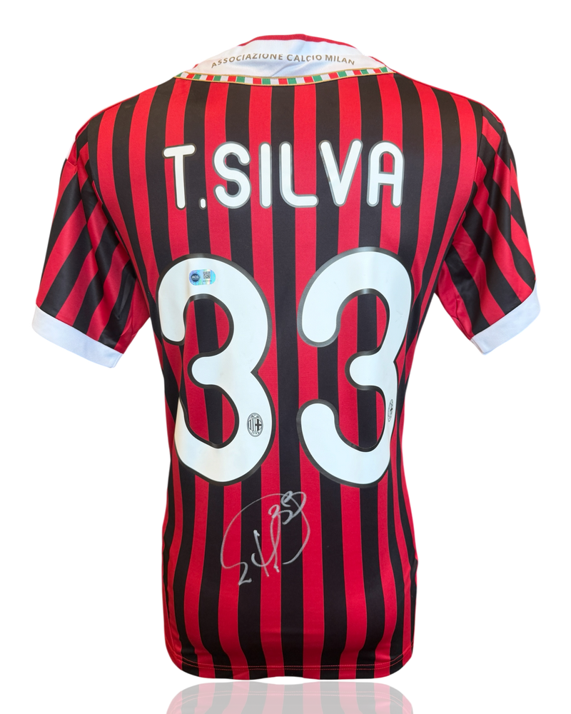 THIAGO SILVA SIGNED AC MILAN 2011/12 HOME SHIRT (ACG CERT AG19000)-1