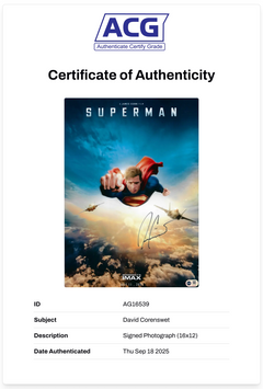 DAVID CORENSWET SIGNED SUPERMAN 16x12 PHOTO (ACG CERT AG16539)-2