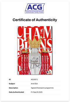ARNE SLOT SIGNED LIVERPOOL FC 2024/25 CHAMPIONS PROGRAMME (ACG CERT AG16571)-2
