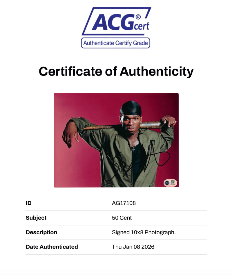 50 CENT GET RICH OR DIE TRYIN' SIGNED 12X8 PHOTO (ACG CERT AG17108)-2