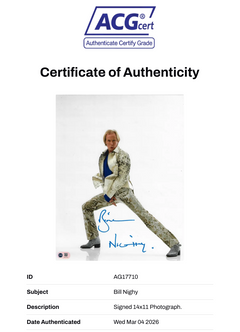 BILL NIGHY SIGNED LOVE ACTUALLY BILLY MACK 14X11 PHOTO (ACG CERT AG17710)-2