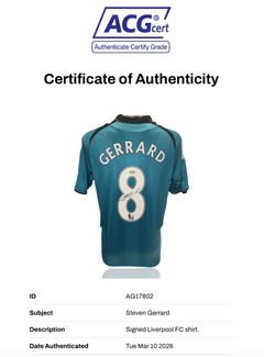 STEVEN GERRARD SIGNED LIVERPOOL FC 2008/09 THIRD SHIRT (ACG CERT AG17802)-2
