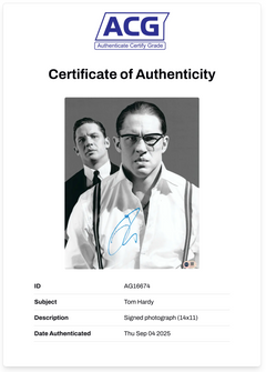 TOM HARDY SIGNED LEGEND 14x11 PHOTO (ACG CERT AG16674)-2