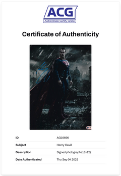 HENRY CAVILL SIGNED SUPERMAN 16x12 PHOTO (ACG CERT AG16696)-2