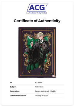 TOM FELTON SIGNED DRACO MALFOY HARRY POTTER 16x12 POSTER (ACG CERT AG16684)-2