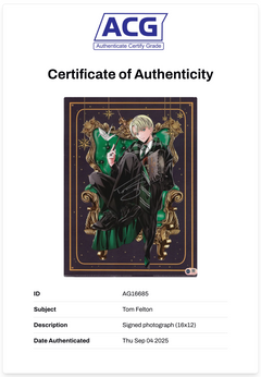 TOM FELTON SIGNED DRACO MALFOY HARRY POTTER 16x12 POSTER (ACG CERT AG16685)-2