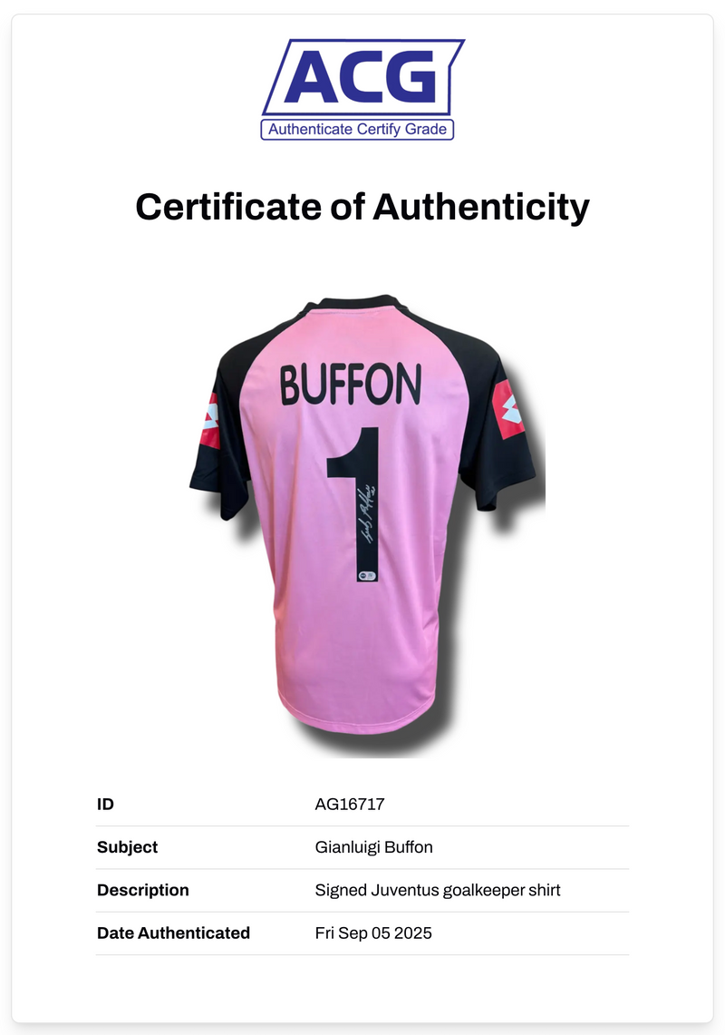 GIANLUIGI BUFFON SIGNED 2002/03 JUVENTUS GOALKEEPER SHIRT (ACG CERT AG16717)-2