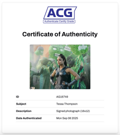TESSA THOMPSON SIGNED VALKYRIE THOR RAGNAROK 16x12 PHOTO (ACG CERT AG16749)-2
