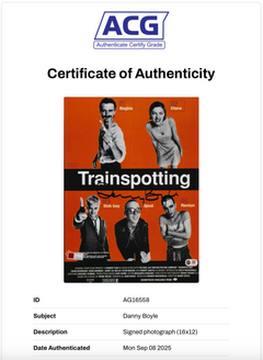 DANNY BOYLE SIGNED TRAINSPOTTING 16x12 PHOTO (ACG CERT AG16558)-2