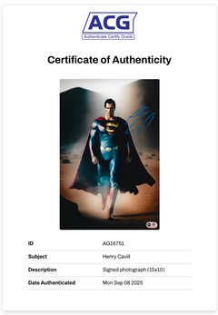 HENRY CAVILL SIGNED SUPERMAN 15x10 PHOTOGRAPH (ACG CERT AG16751)-2