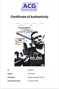 GUY RITCHIE SIGNED 16x12 LOCK STOCK MOVIE POSTER PHOTO (ACG CERT AG16744)-2