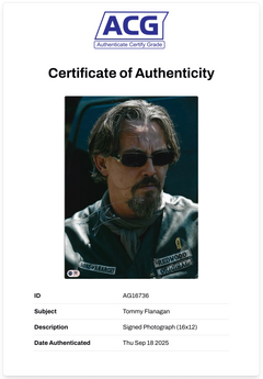TOMMY FLANAGAN SIGNED CHIBS SONS OF ANARCHY 16x12 PHOTO (ACG CERT AG16736)-2