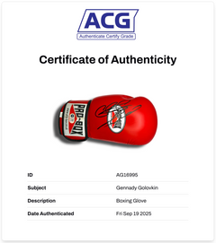 GENNADY GOLOVKIN GGG SIGNED RED PRO-BOX BOXING GLOVE (ACG CERT AG16995)-2