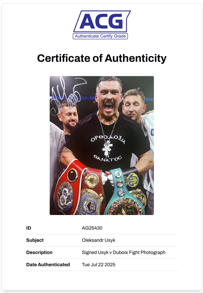 OLEKSANDR USYK SIGNED 16x12 UNDISPUTED CHAMP PHOTO (ACG CERT AG25430)-2