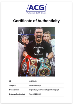 OLEKSANDR USYK SIGNED 16x12 UNDISPUTED CHAMP PHOTO (ACG CERT AG25431)-2