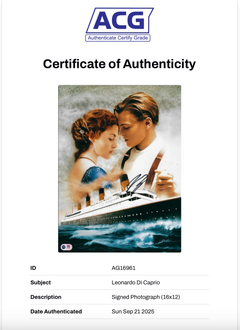 LEONARDO DI CAPRIO SIGNED TITANIC 16x12 PHOTO (ACG CERT AG16961)-2