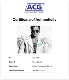 TARON EGERTON SIGNED ROCKETMAN ELTON JOHN 14x11 PHOTO (ACG CERT AG17054)-2