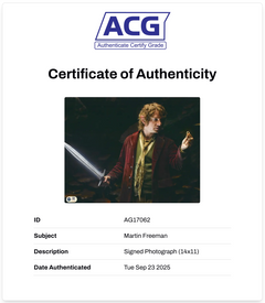MARTIN FREEMAN SIGNED THE HOBBIT 14x11 PHOTO (ACG CERT AG17062)-2