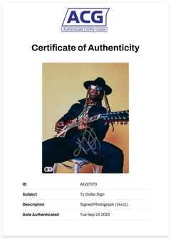 TY DOLLA $IGN SIGNED 14X11 PHOTOGRAPH RAPPER RNB VULTURES 2 (ACG CERT AG17070)-2