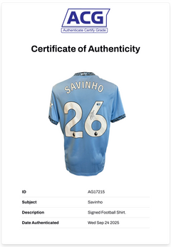 SAVINHO SIGNED 2024/25 MANCHESTER CITY HOME SHIRT (ACG CERT AG17215)-2