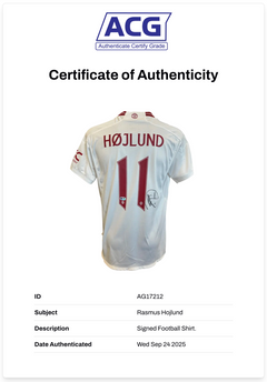 RASMUS HOJLUND SIGNED 2023/24 MANCHESTER UTD AWAY SHIRT (ACG CERT AG17212)-2