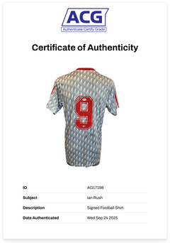 IAN RUSH SIGNED LIVERPOOL FC 1990 AWAY SHIRT (ACG CERT AG17198)-2