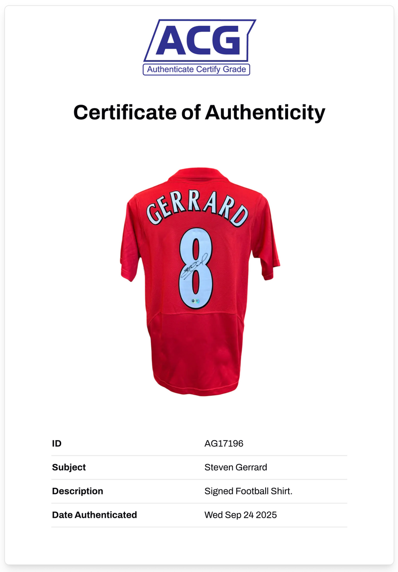 STEVEN GERRARD SIGNED LIVERPOOL FC ISTANBUL 2005 SHIRT (ACG CERT AG17196)-2