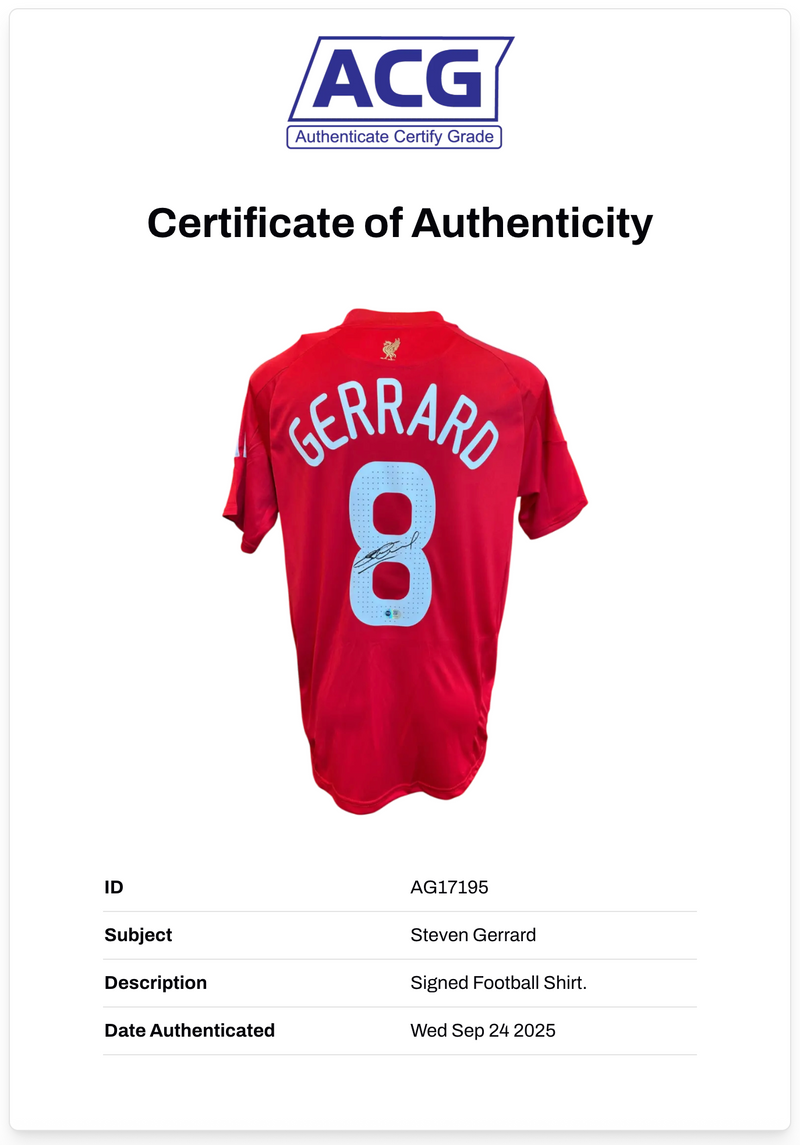 STEVEN GERRARD SIGNED LIVERPOOL FC 2008/10 HOME SHIRT (ACG CERT AG17195)-2