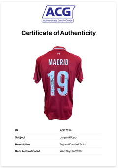 JURGEN KLOPP SIGNED 2018/19 LFC MADRID 19 UCL FINAL SHIRT (ACG CERT AG17194)-2