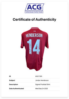 JORDAN HENDERSON SIGNED 2018/19 LIVERPOOL UCL FINAL MADRID SHIRT (ACG CERT AG17190)-2