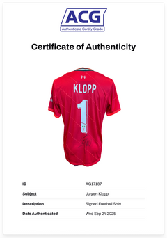 JURGEN KLOPP SIGNED 2021/22 LIVERPOOL FC HOME SHIRT (ACG CERT AG17187)-2