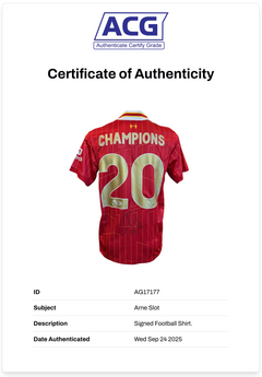 ARNE SLOT SIGNED LIVERPOOL FC 24/25 PL CHAMPIONS GOLD SHIRT (ACG CERT AG17177)-2