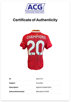 ARNE SLOT SIGNED LIVERPOOL FC 24/25 PL CHAMPIONS HOME SHIRT (ACG CERT AG17174)-2