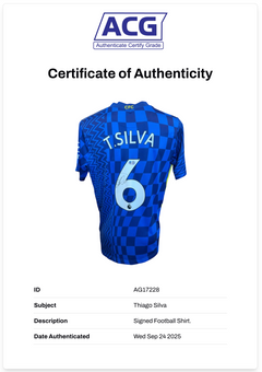 THIAGO SILVA SIGNED CHELSEA FC 2022/23 HOME SHIRT (ACG CERT AG17229)-3