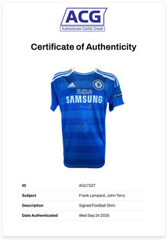 FRANK LAMPARD & JOHN TERRY SIGNED CHELSEA 2012 UCL HOME SHIRT (ACG CERT AG17227)-2