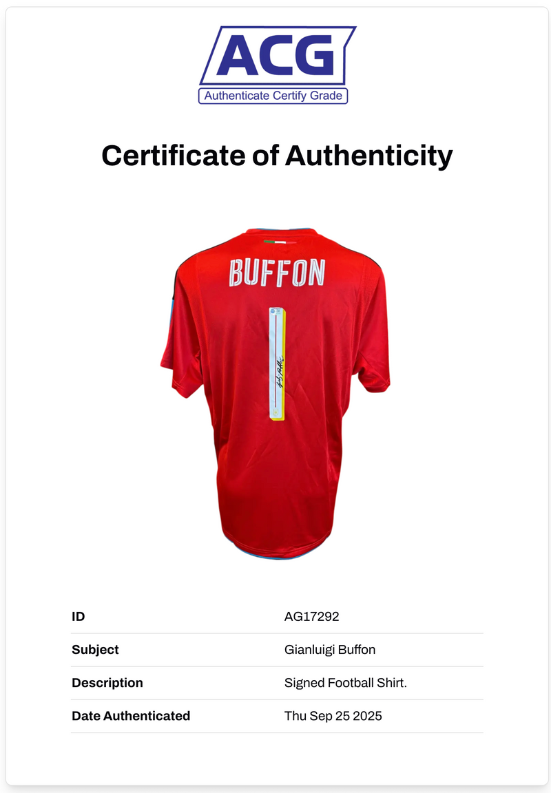 GIANLUIGI BUFFON SIGNED 2016 ITALY GOALKEEPER SHIRT (ACG CERT AG17292)-2