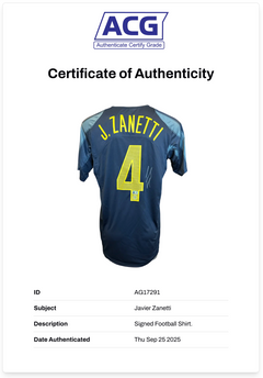 JAVIER ZANETTI SIGNED INTER MILAN 2004/05 AWAY SHIRT (ACG CERT AG17291)-2