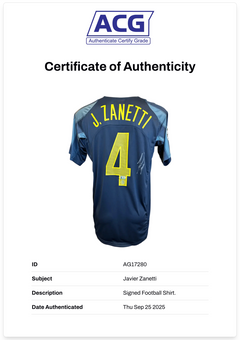 JAVIER ZANETTI SIGNED INTER MILAN 2004/05 AWAY SHIRT (ACG CERT AG17280)-2