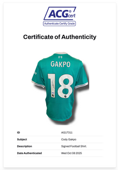 CODY GAKPO SIGNED LIVERPOOL FC 2025/26 THIRD SHIRT (ACG CERT AG17311)-2