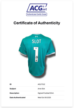 ARNE SLOT SIGNED 2025/26 LIVERPOOL FC THIRD SHIRT (ACG CERT AG17312)-2