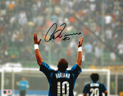 ADRIANO SIGNED INTER MILAN LEGEND 14x11 PHOTO (ACG CERT AG17319)-1
