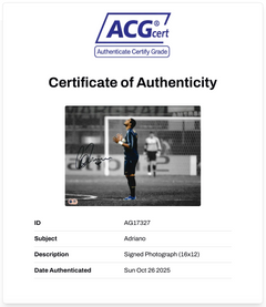 ADRIANO SIGNED INTER MILAN LEGEND 16x12 PHOTO (ACG CERT AG17327)-3
