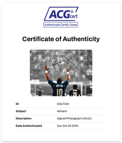 ADRIANO SIGNED INTER MILAN LEGEND 16x12 PHOTO (ACG CERT AG17324)-3