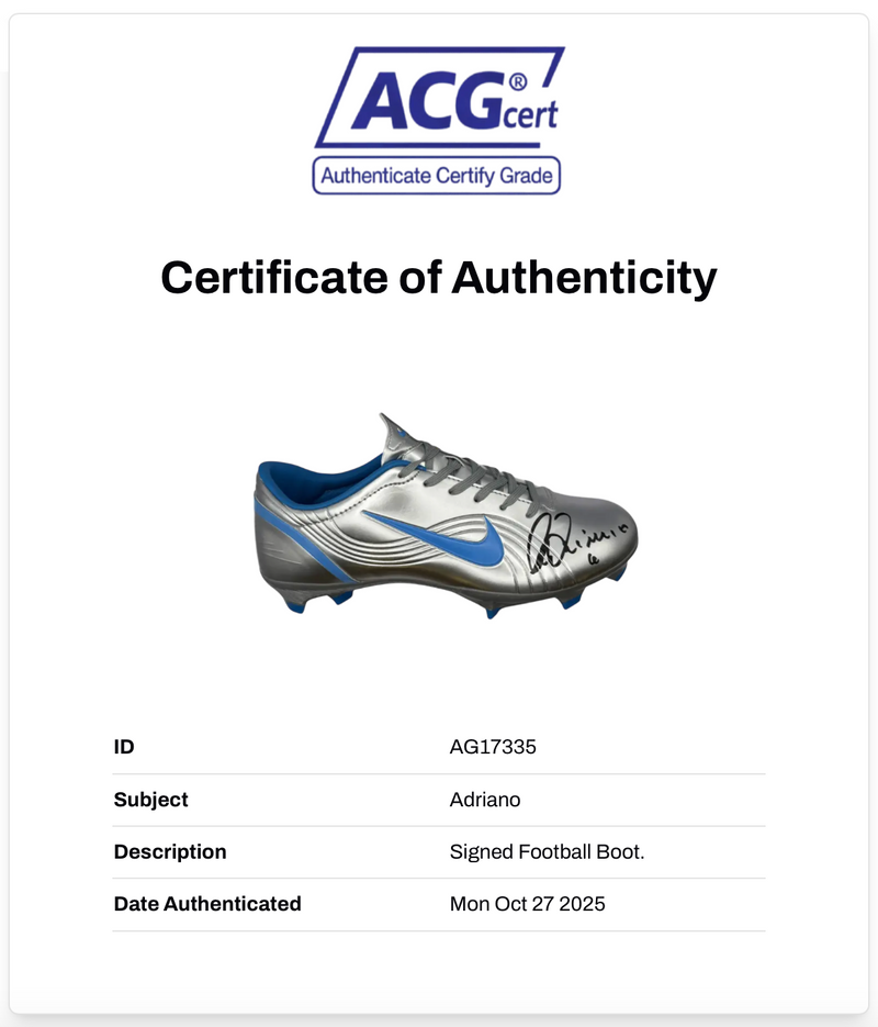 ADRIANO SIGNED NIKE MERCURIAL VAPOUR SILVER RIGHT BOOT (ACG CERT AG17335)-3