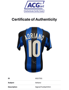 ADRIANO SIGNED INTER MILAN 2004/05 HOME INTERNAZIONALE SHIRT (ACG CERT AG17331)-4