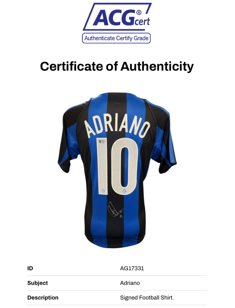 ADRIANO SIGNED INTER MILAN 2004/05 HOME INTERNAZIONALE SHIRT (ACG CERT AG17331)-4