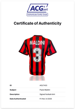 PAOLO MALDINI SIGNED AC MILAN 97/98 HOME SHIRT (ACG CERT AG17403)-3