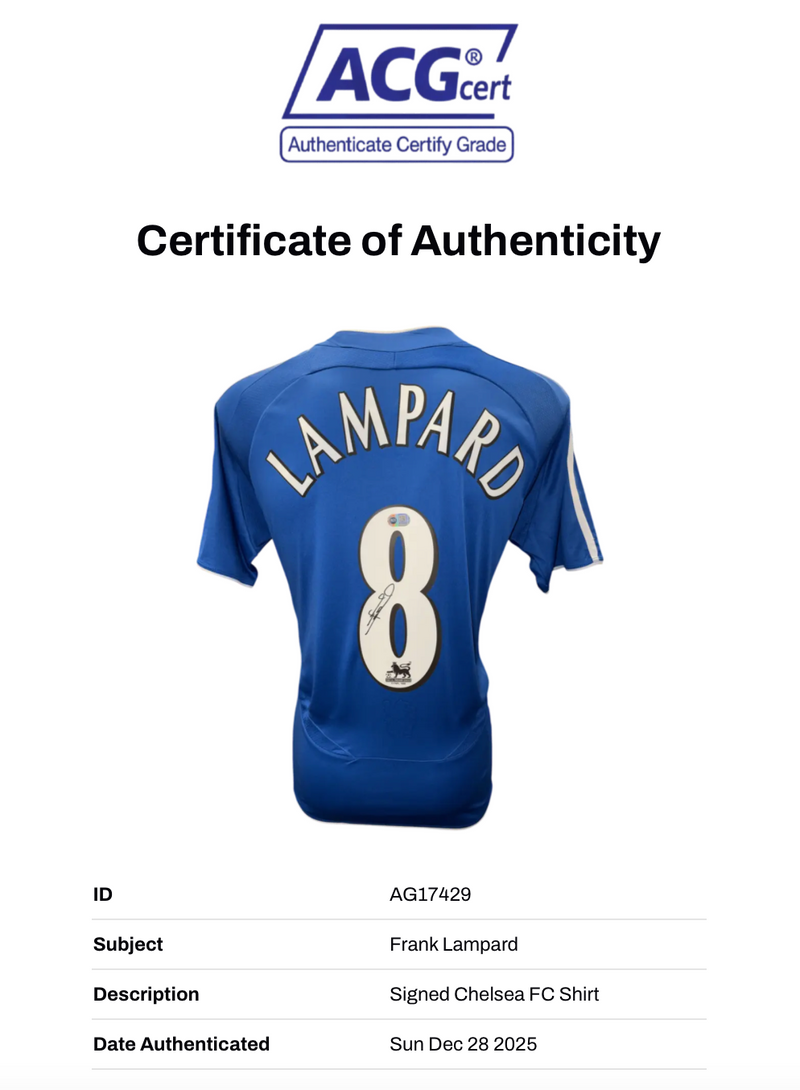 FRANK LAMPARD SIGNED CHELSEA 2006/08 HOME SHIRT (ACG CERT AG17429)-2