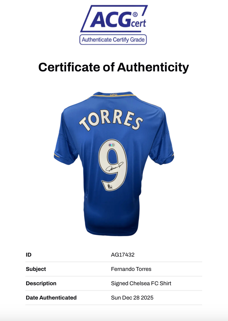 FERNANDO TORRES SIGNED CHELSEA 2012/13 HOME SHIRT (ACG CERT AG17432)-2