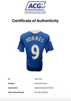 FERNANDO TORRES SIGNED CHELSEA 2011/12 HOME SHIRT (ACG CERT AG17433)-2